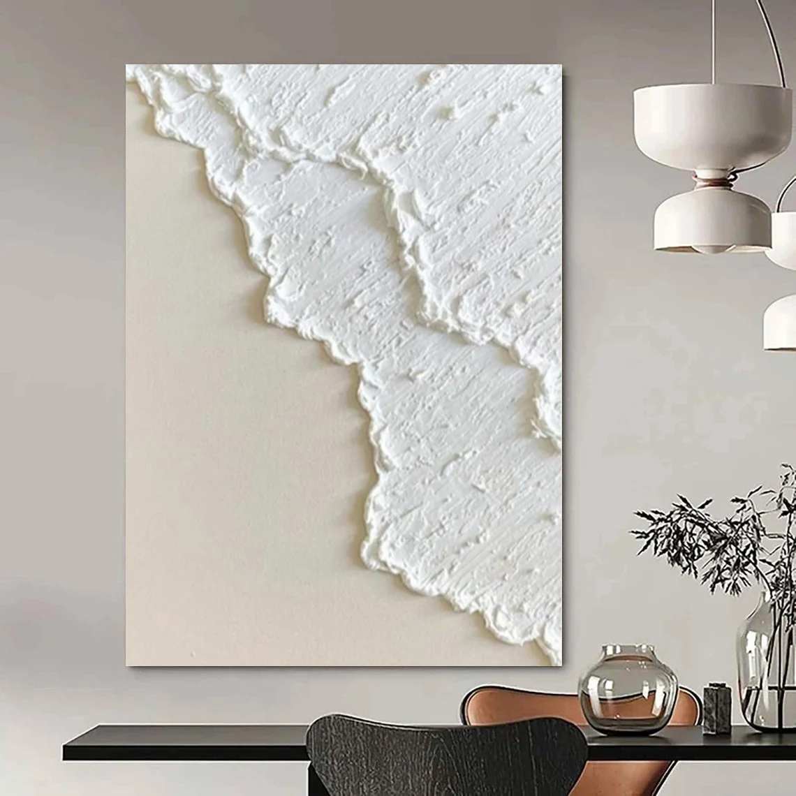 Format Hand-painted Living White Office Abstract Canvas Artwork 3EJKP